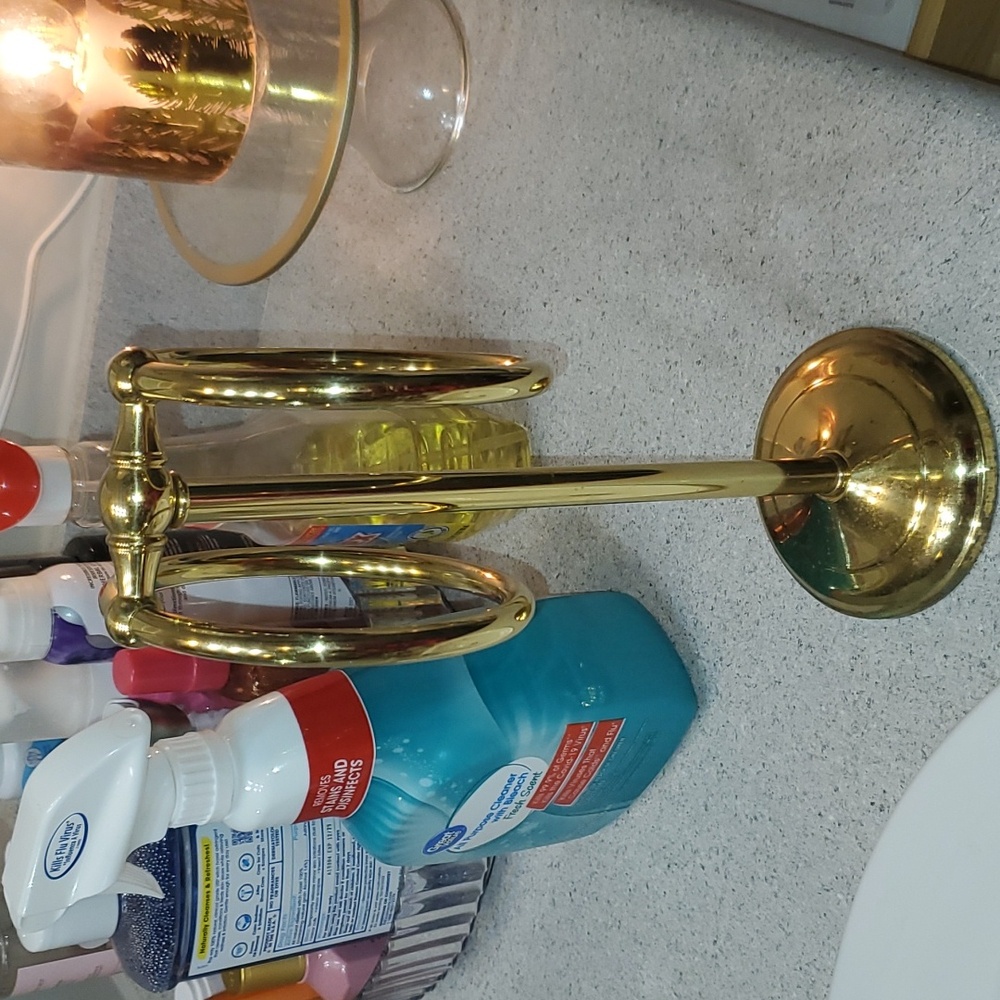 Vintage MCM Gold DoubleTowel Rack